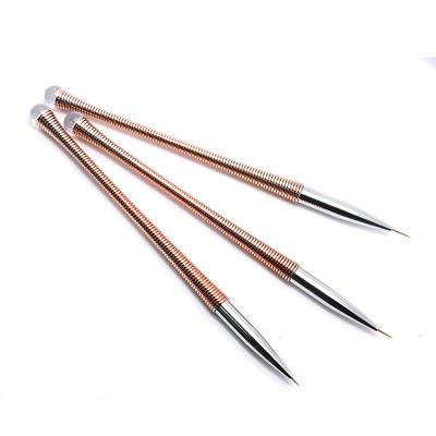 China High Quality Nylon NAIL Gold Coating Nail Art Brush Nail Painting Pen for sale