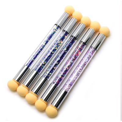 China Nail Art Tool Brush Nail Shadow Sponge Tool OEM Rhinestone Handle New for sale