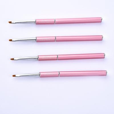 China Beauty Care Make Tools Nail Art Tool 4 Features Metal Handle Professional Nail Brush 100% Pure Nylon Hair Acrylic Nail Art Brush for sale