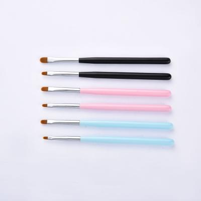 China Beauty Care Make Tools 3 Color Size 2#-12# Nylon Hair Wooden Nail Art Pen Acrylic Nail Brush Handle Nail Gel Brush for sale