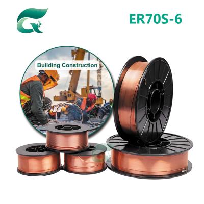 China ER70S-6 Copper ARC Welding Wire MIG 0.8 ER50-6 Gas Shielded For Mild Steel Weld Carbon Steel Alloy Co2 Material for sale