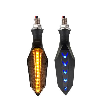 China Motorcycle Turning Light Universal Sequential Overflowing Turn Signal Lights Lamp 12V LED Motorcycle Turn Signal Lights Amber Blue for sale