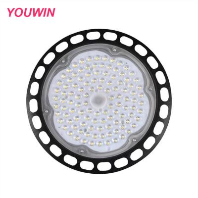 China Indoor driver 100w 150w 200w certificated UFO led high bay light with 60 90 120 degree reflector 130lm/w for sale