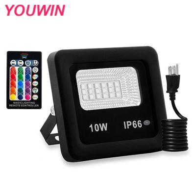 China YOUWIN Stadiums Waterproof Color Sports Stage Landscape Light 10W RGB LED Variable Flood Light IP66 Waterproof Remote Control Light for sale