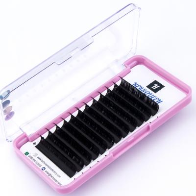 China Tapered 0.12 High Quality Classic Soft Korean Cashmere Soft PBT Eyelash Extensions Fluffy Flexible Durable People Lashes OEM for sale