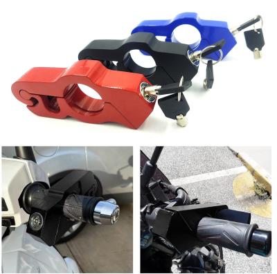 China Scooter Motorbike ATV Motorcycle Handle Lever Lock Alarm CNC Anti-Theft Grip Lock for sale