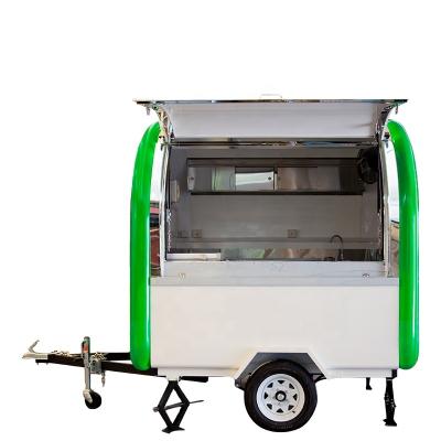 China Mobile Vegetable Processing Plant Green And White Food Kitchen Cart With Fridge for sale