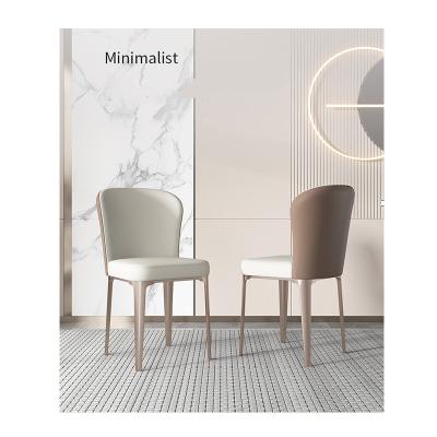 China Carbon Steel Fashion Cafe Leather Upholstered Chair (Other) Adjustable Modern Luxury Household Dining Chair for sale