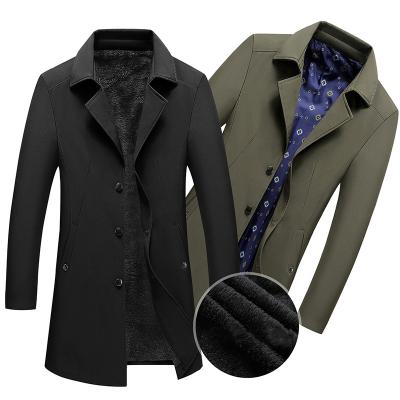 China To keep the hot 2021 men's long coat solid color jacket men's coat custom wholesale button trend for sale