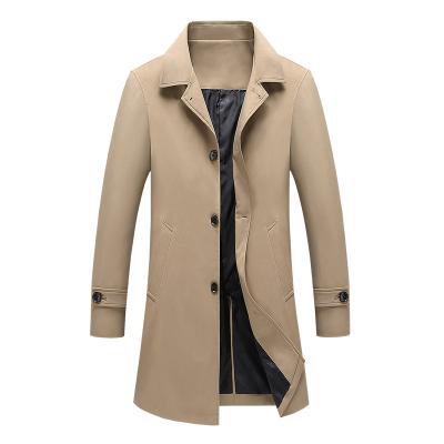 China To keep OEM hot custom wholesale men's long ditch color button jacket pure Korean fashion coat men's long coat for sale