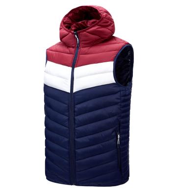 China Quilted Padded Winter Vest Mens Hooded Down Vest Mens Vest Mens Vest Padding for sale