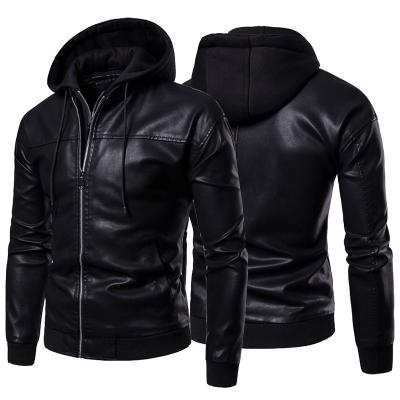 China Latest New Slim Men Casual Warm Jacket, Winter Wear Design PU Leather Jacket High Quality Fit Leather Jacket for sale