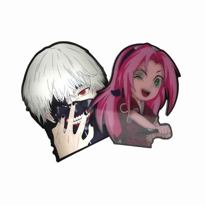 China Lenticular Die Cut 3D Sticker Anime Decorative Sticker 3D Sticker Anime Designs For Car Sticker Window for sale