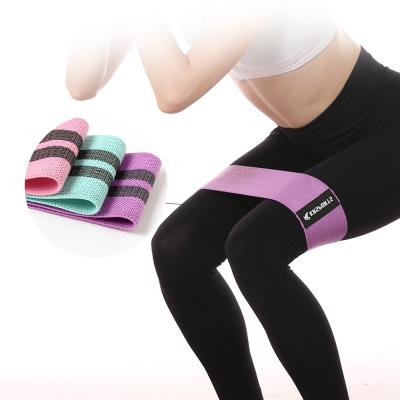 China Comfortable Custom Logo Yoga Exercise Fitness Bands Stretching Elastic Knitted Band Training Leg Hips Resistance Bands for sale