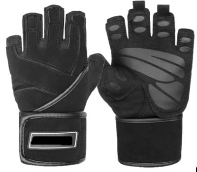 China Black Microfiber Neoprene Weightlifting Gloves Gym Gloves Fitness Gloves for sale