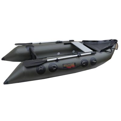 China Fishing 2.75m Inflatable Boat With Boom Aluminum Leader Floor Inflatable Oar Fishing Paddle Boat for sale