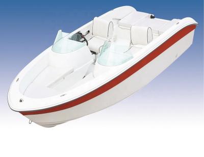 China Small Fiberglass Dinghy Fiberglass Fishing Boat Rowing Boat With PVC Air Tube4.96m for sale