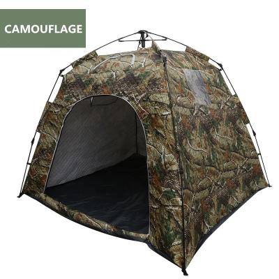 China Outdoor Camouflage/Field Game High Quality Windproof Cloth 3-4 Person Outdoor Camping Tent With Fiberglass Pole for sale