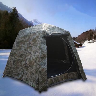 China High Quality Camouflage Game 5 Person / Field 4 Season Cotton Filling Ice Fishing Winter Camping Igloo Dome Tent for sale