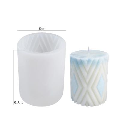 China Sustainable Silicon Mold Making 3D Silicone Mold For Handmade Candles Pillar Cylinder Shape for sale