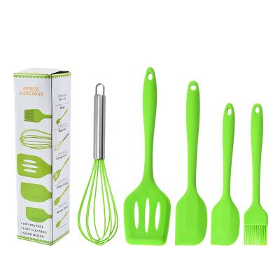 China Sustainable Country Kitchen Set Gray Five & Gunmetal Silicone MINI Kitchen Utensil Set for sale