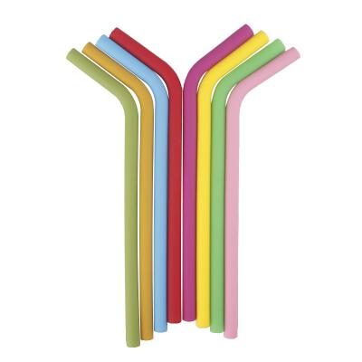 China Wholesale Disposable Multi Color Silicone Soda Juice Drinking Straws Pipe Set 6 With Brush for sale