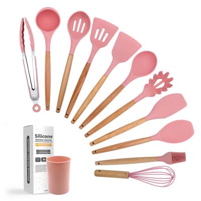 China Sustainable Silicone Kitchen Utensils Set 12Pcs Cooking Utensils Set Bpa Free Non Toxic Kitchen Gadgets Set for sale