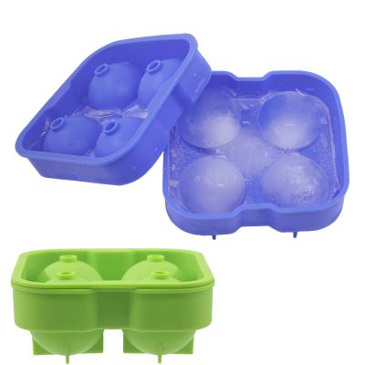 China Large Viable Sphere Mold Silicone Ice Cube Trays For Whiskey 2.5 Inch Round Ice Ball Mold Sphere Ice Ball Maker for sale