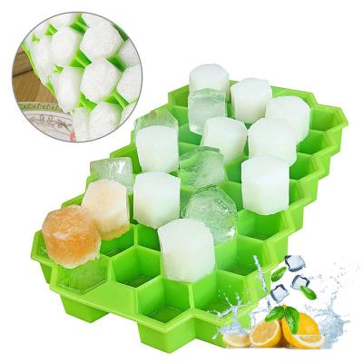 China Sustainable Ice Tray Cube , Jumbo Ice Cube Tray Honeycomb Shaped Ice Cube Silicone Tray On Promotion for sale