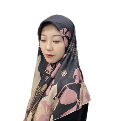 China New Cotton Voile Polyester Cotton Voile Hijab Digital Print Hijab Scarf Muslim Material Square Scarf Customize Service for sale