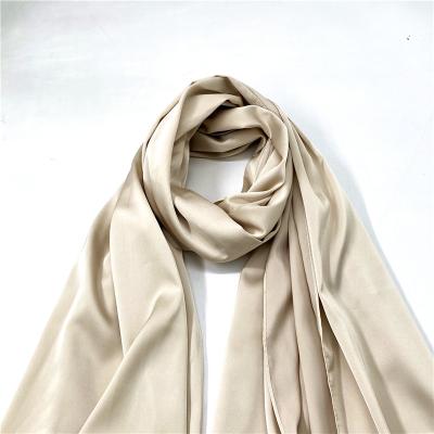 China Wholesale Polyester Satin Dyed Shawl Factory Price High Quality Dyed Scarf for sale