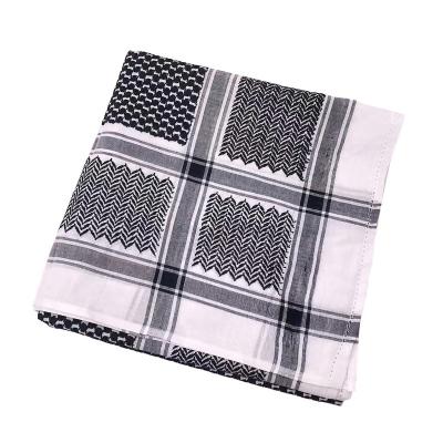 China 100% Arabic Cotton Classic Shemagh Scarf Square Head Scarf For Saudi Arabian Mens Keffiyeh Shemagh Muslim Islamic Men Kuwait Dubai Pakistan for sale