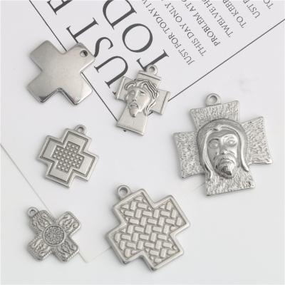 China P28 Stainless Steel Square DIY Bracelet Necklace Cross Pendant Fashion Accessories for sale