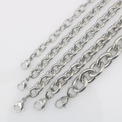 China Other stainless steel cross chain men's and women's large chain necklace o-shaped pendant wholesale for sale