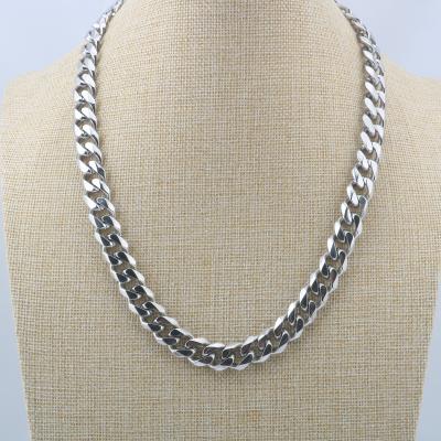 China Other Stainless Steel Hip Hop Wide Single Button Woven Hexagon Grinding Chain Men's And Women's Necklace for sale