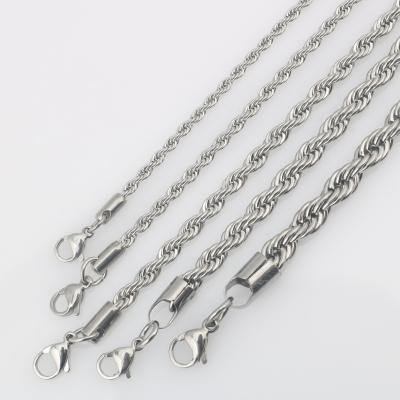 China Other Stainless Steel Batter Twist Men's and Women's Sweater Necklace Brand Fried Pendant Military Chain for sale