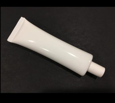 China Cosmetics 30 Mm Diameter 25 Ml Oval White Plastic Tube With White Screw Cap for sale