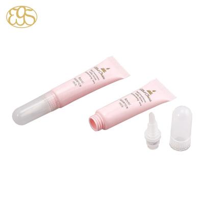 China Color Cosmetics Lip Lip Aluminum Plastic Tube With Soft Brush Squeeze 10ml for sale