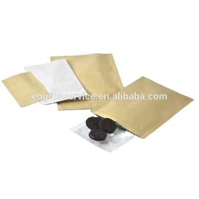 China 500PCS MOQ White Food Kraft Paper Zipper Bag No Logo In Stock for sale