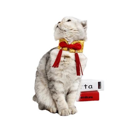 China Chinese Style Tang Suit Pet Cat Dog Neck Accessories Pet Tie Collar Viable Party Lace for sale