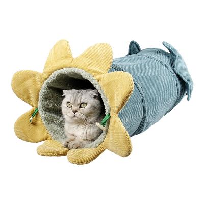 China Sustainable Warm Breathable Pet Cat Dog Tunnel Toy Comfortable Bed Folding House Pet Tunnel for sale