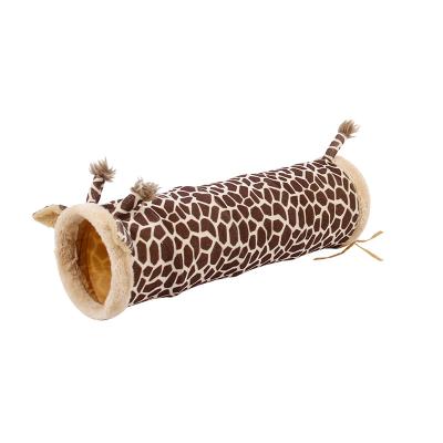 China Factory Direct Sale Breathable Cute Giraffe Shape A Way Luxury Pet Rabbit House Bunny Hamster Tunnel Toy for sale