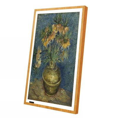 China Home 21.5 32 43 49 55 Inch Android Wall Mounted System Wooden Frame Advertising Displaer Smart Digital Photo for sale