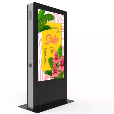 China Outdoor Floor Stand Advertising Display Outdoor Digital Signage 65 Inch LCD Monitor All In One Touch Kiosk for sale