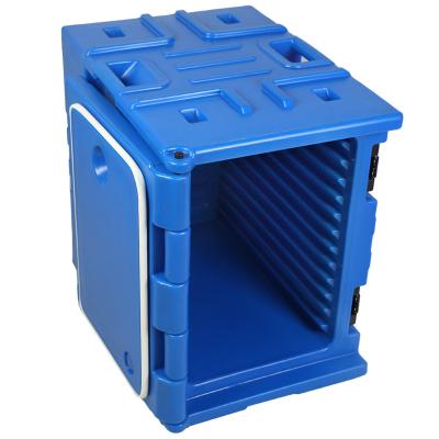 China Blue Insulated Food Pan Carrier With Nylon Handles 90L Capacity For Easy Transport Te koop