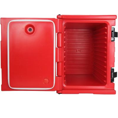 China Insulated Food Pan Carrier with Nylon Handles Detachable Lid Four Bottom Wheels Te koop