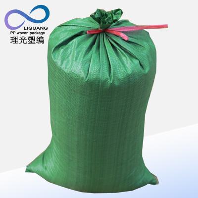 China Moisture Proof Recycled PP Woven Construction Waste Green Garbage Bag for sale