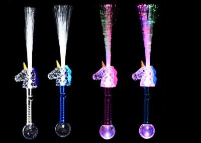 China Fiber - Optic Light Up Unicorn Wand Multi Color Lights For Parties And Events for sale