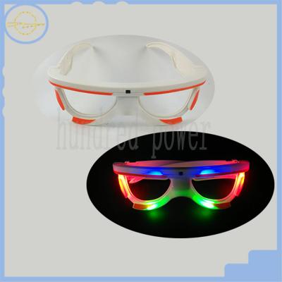 China Concert Led Flashing Glasses Light Up Party Sunglasses White And Orange for sale