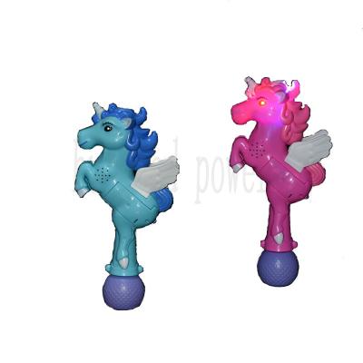 China Pink Unicorn Plastic Light Up Bubble Blaster 2 LEDs For Birthday Party for sale